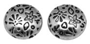 Lot de 25 perles rondes plates gravees symboles-10mm